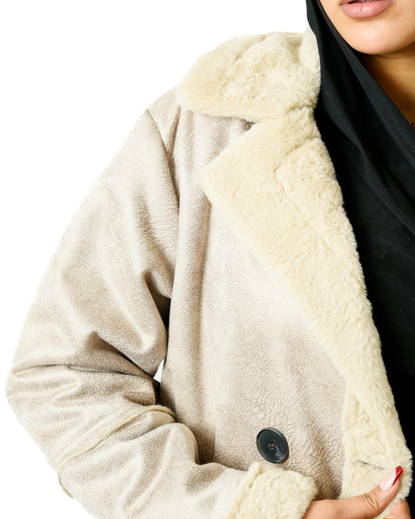 Long Lather Fur Coat