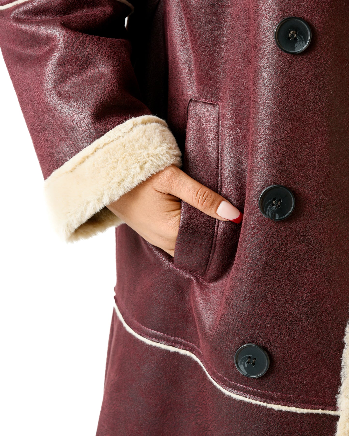 Long Lather Fur Coat