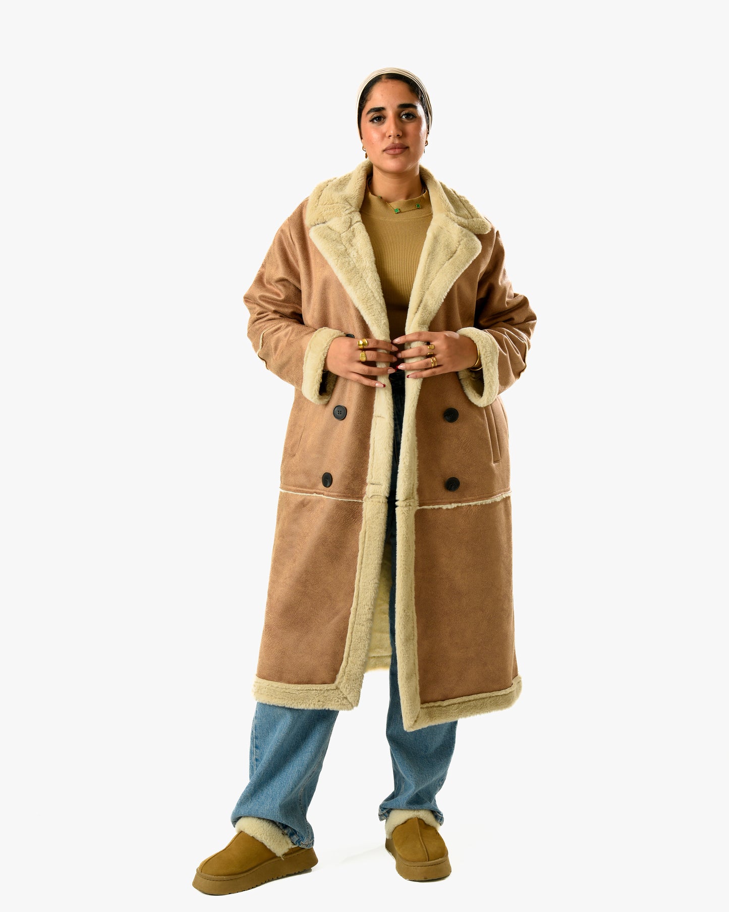 Long Lather Fur Coat