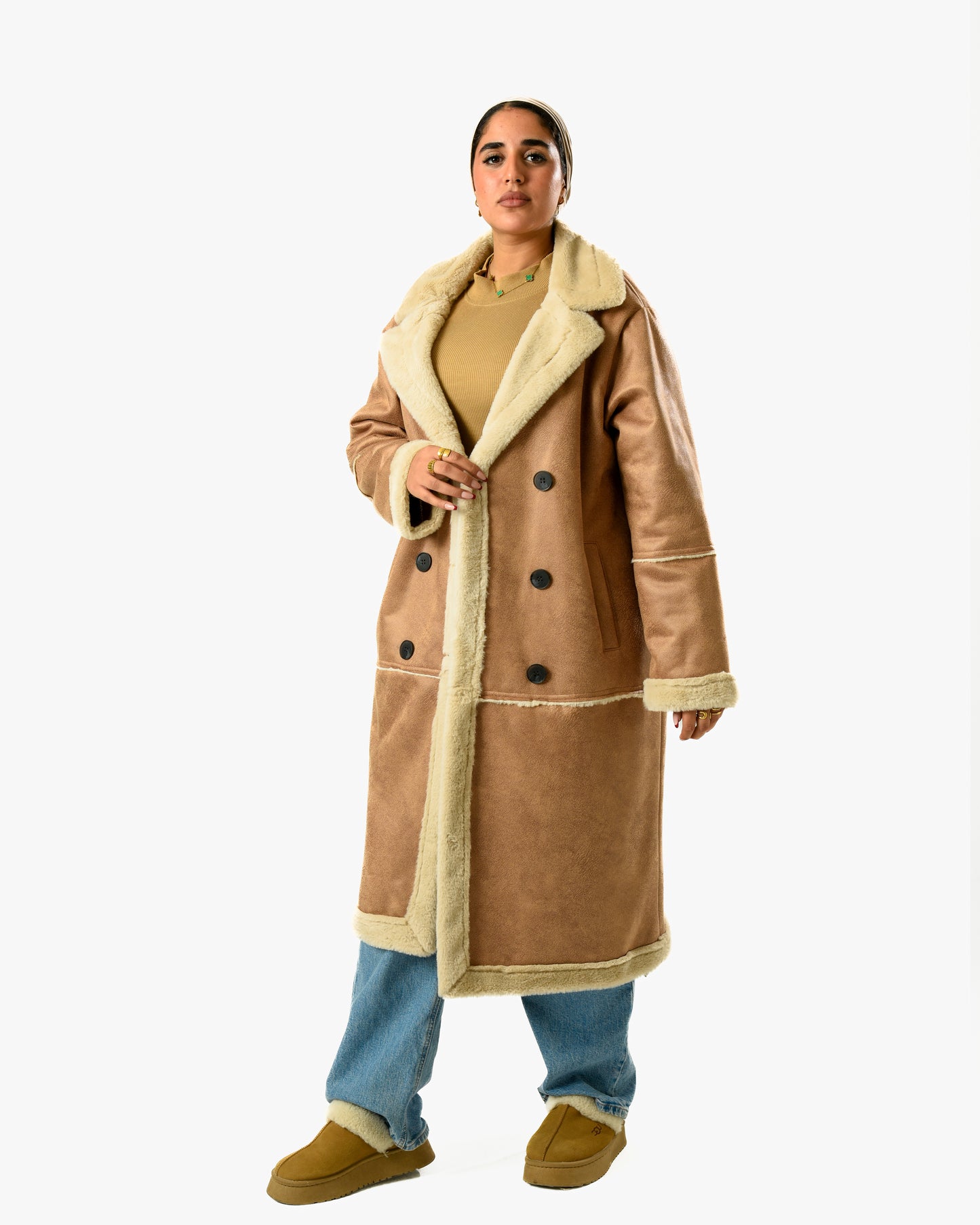 Long Lather Fur Coat