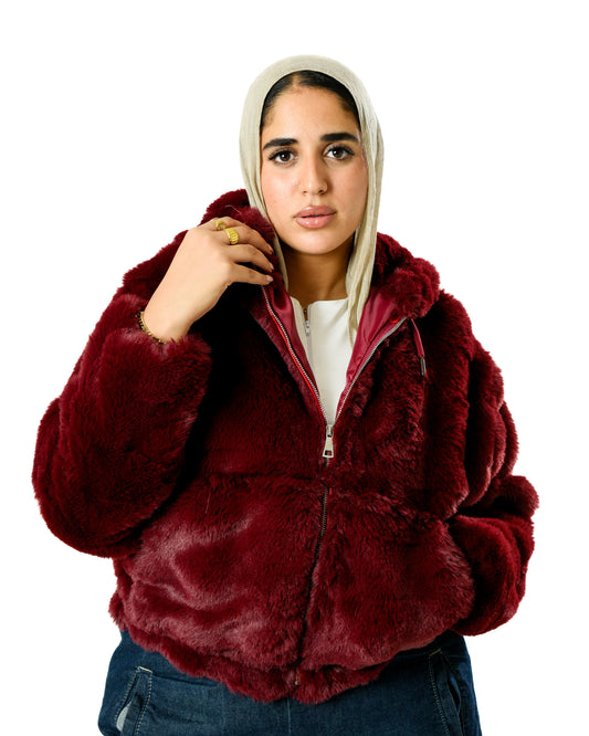 Hooded Fur Jacket