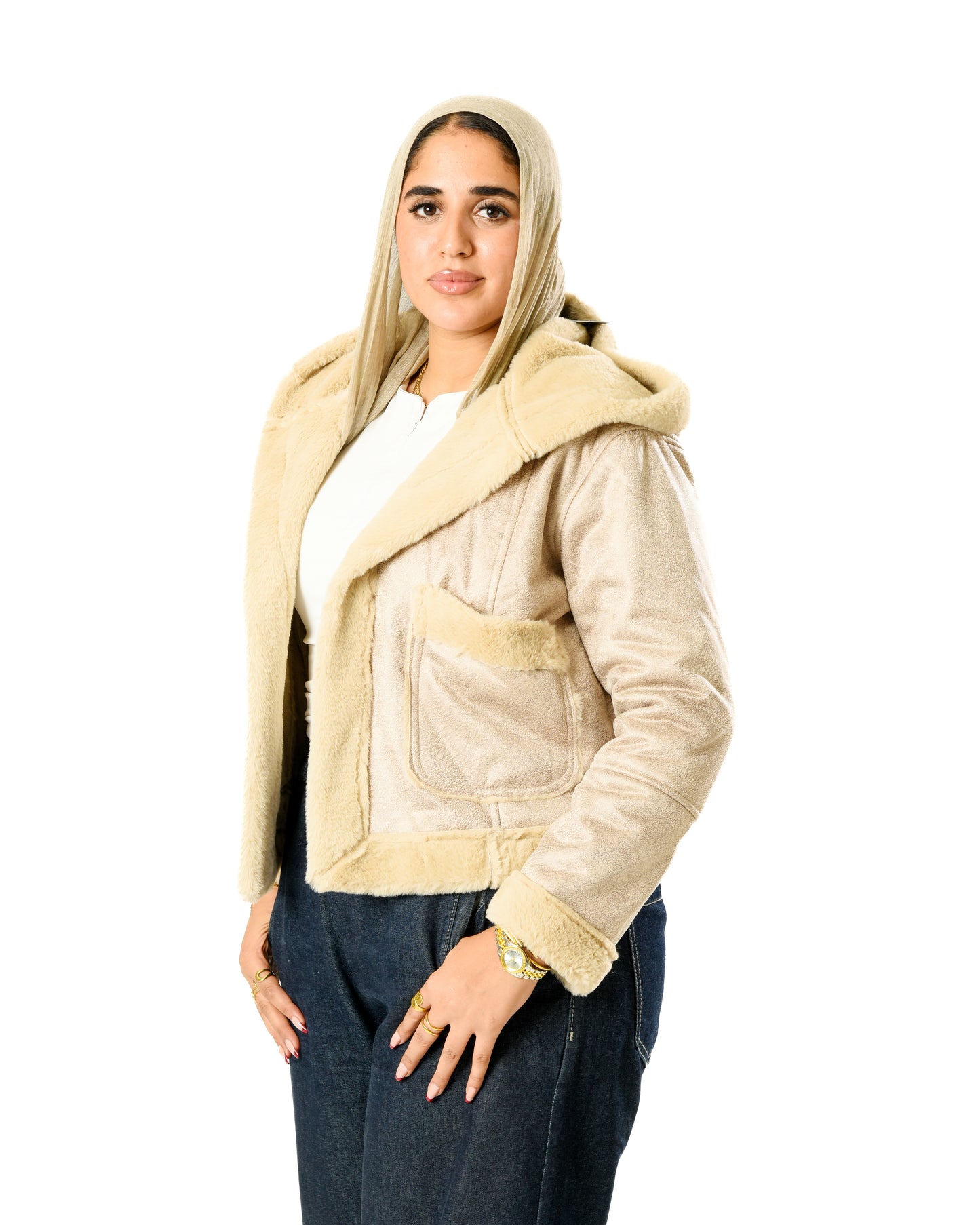 Short Lather Fur Jacket