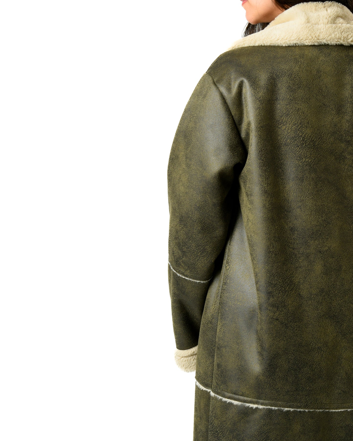 Long Lather Fur Coat