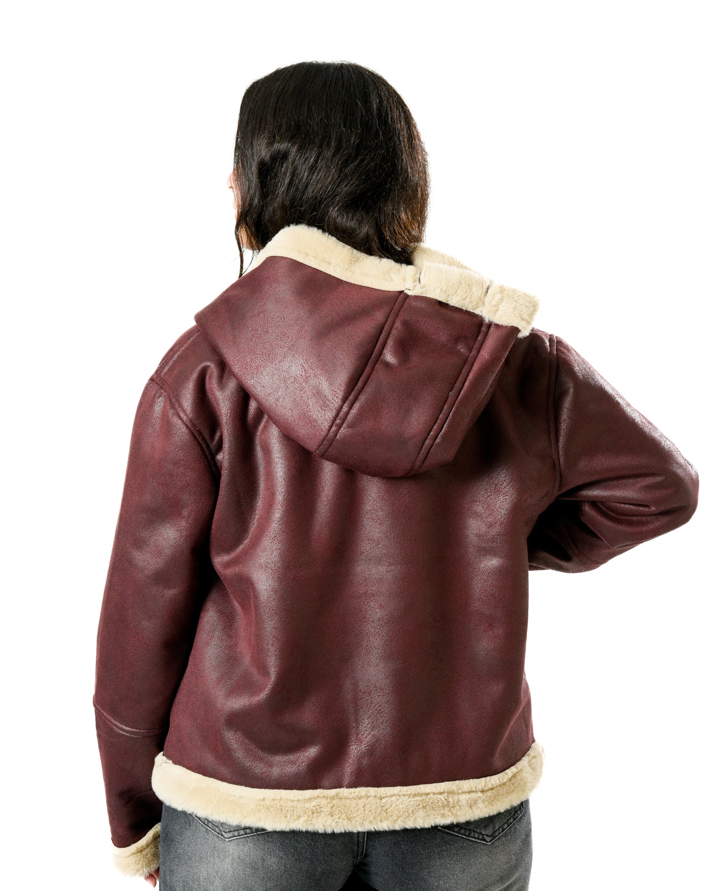 Short Lather Fur Jacket