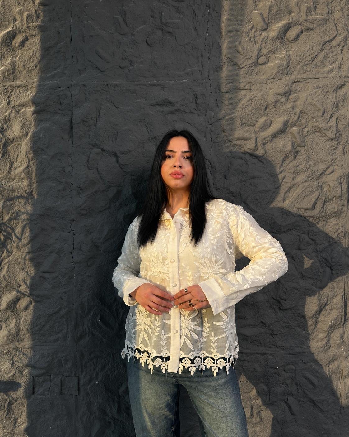 Embroidered Floral Shirt