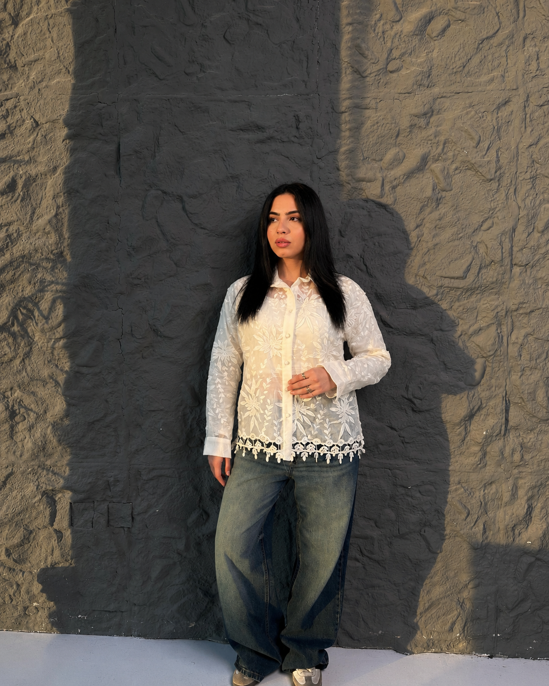 Embroidered Floral Shirt