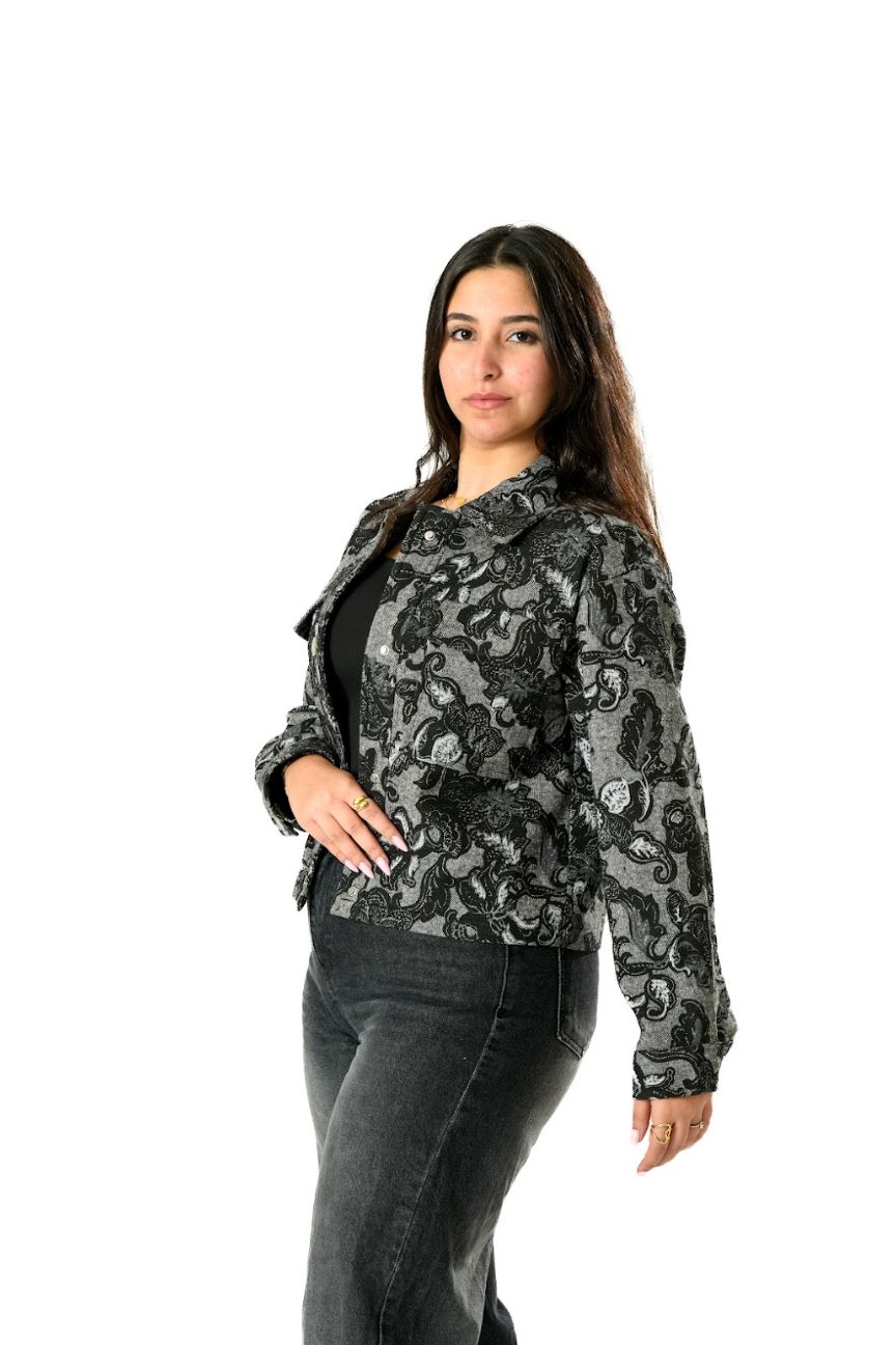 Embroidered Crop Jacket