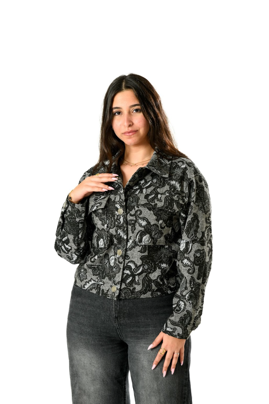 Embroidered Crop Jacket