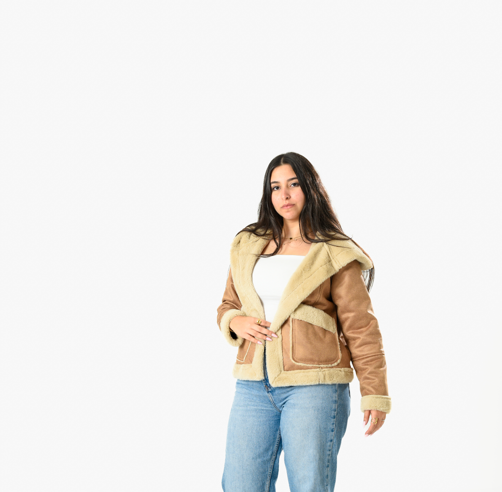 Short Lather Fur Jacket