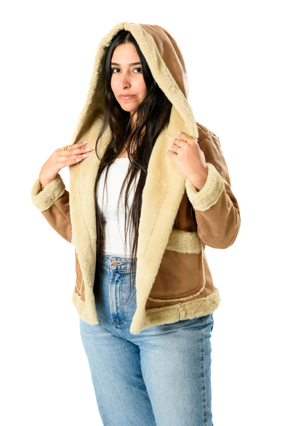 Short Lather Fur Jacket